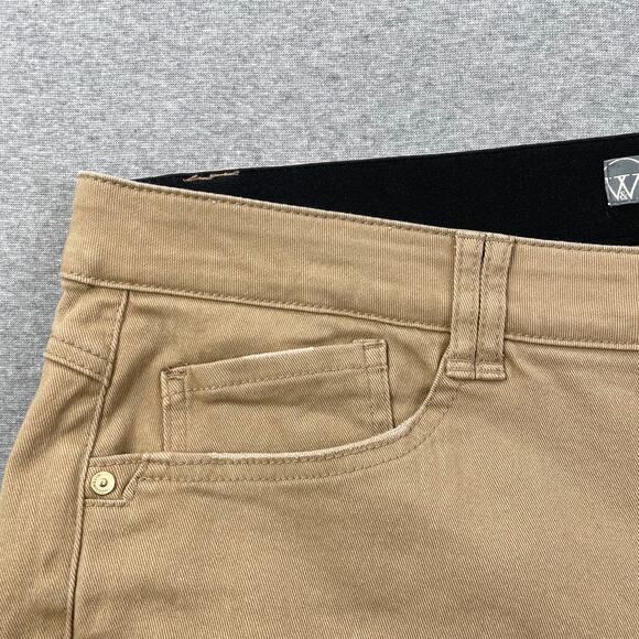 Wit & Wisdom Jeans Plus Size 22W Tan AbSolution High Rise Ankle Flare Pants Fray - Picture 13 of 16